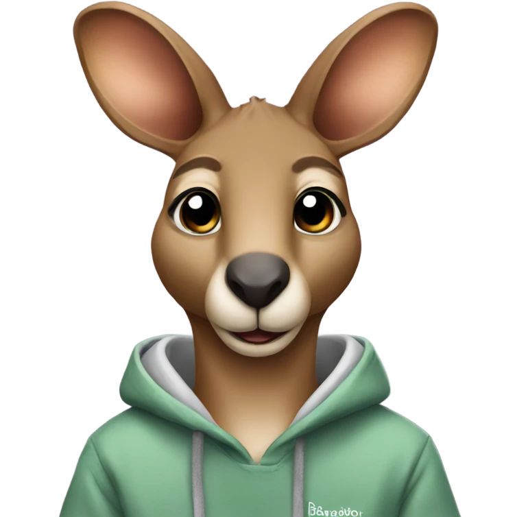 Kangaroo with a hoodie emoji