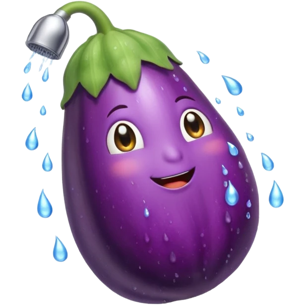 an eggplant taking a shower emoji