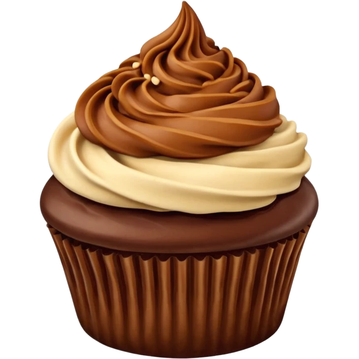 Peanut butter fudge swirl moose tracks cupcake emoji
