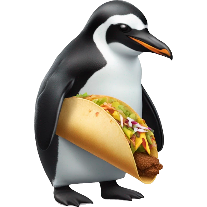 penguin holding taco bell emoji