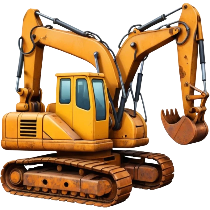Pain on an excavator emoji