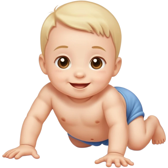 happy and playful baby crawling on the floor emoji