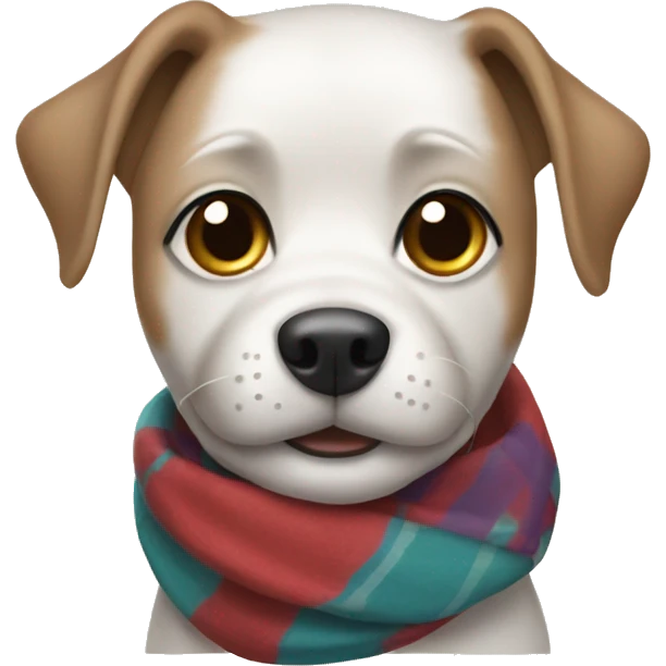 Dog wearing a scarf emoji