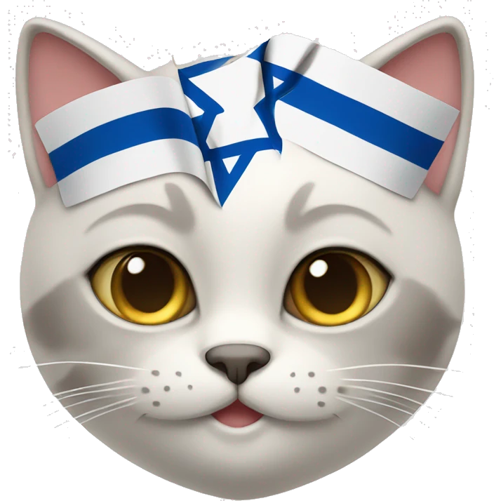 smiling cat with Israeli flag emoji