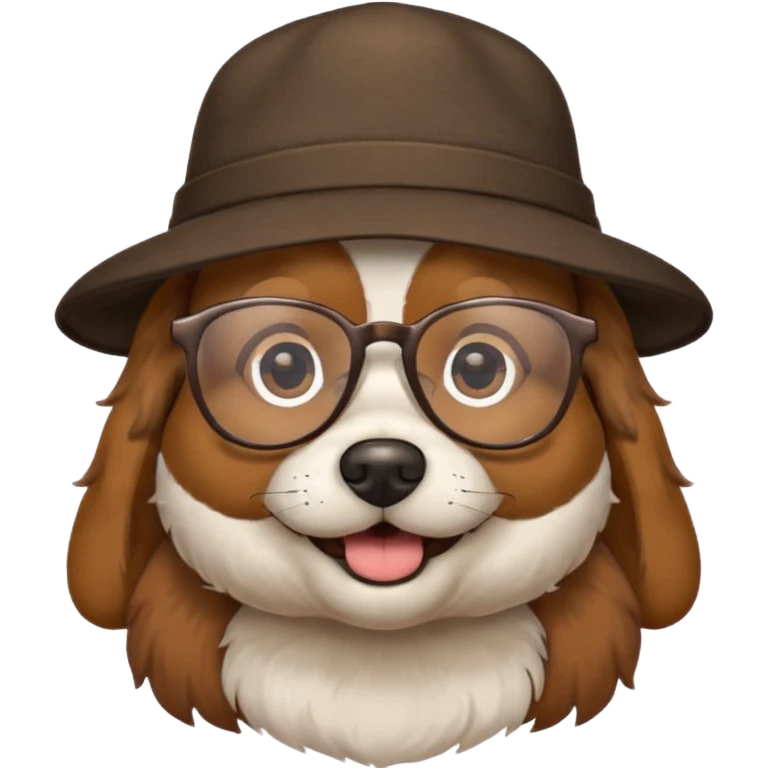 a dog with hat and glasses emoji