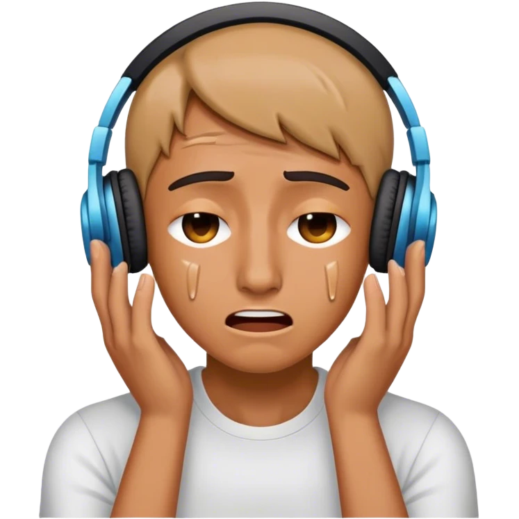 listening to music crying emoji