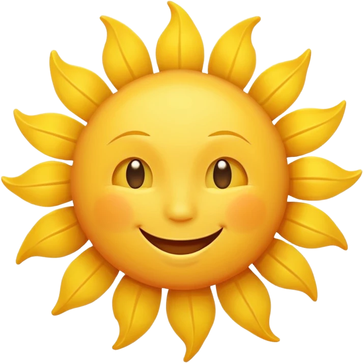 smiling sun emoji, simple and cheerful emoji