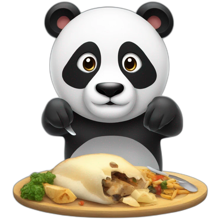 Panda who is sharing a meal with marine lepen emoji