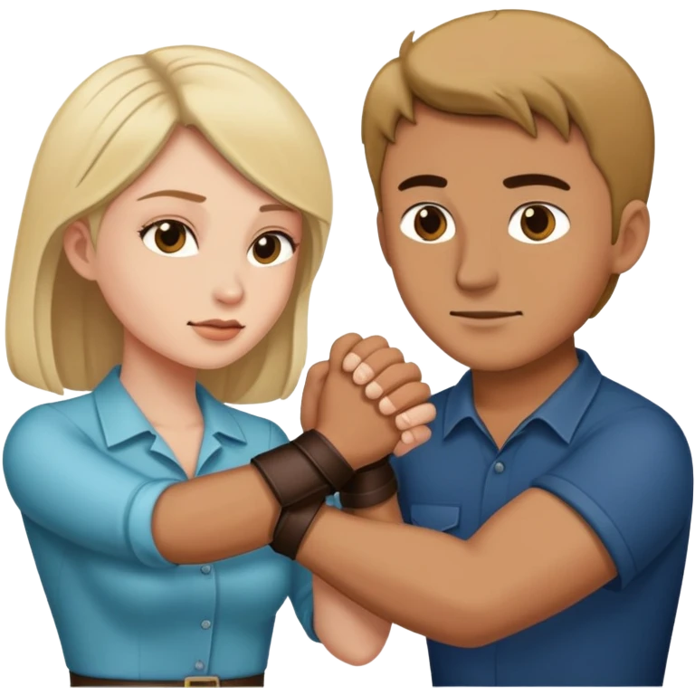 Woman handcuffing man emoji