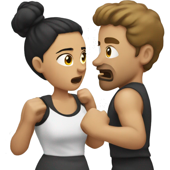 Women rumble a man  emoji