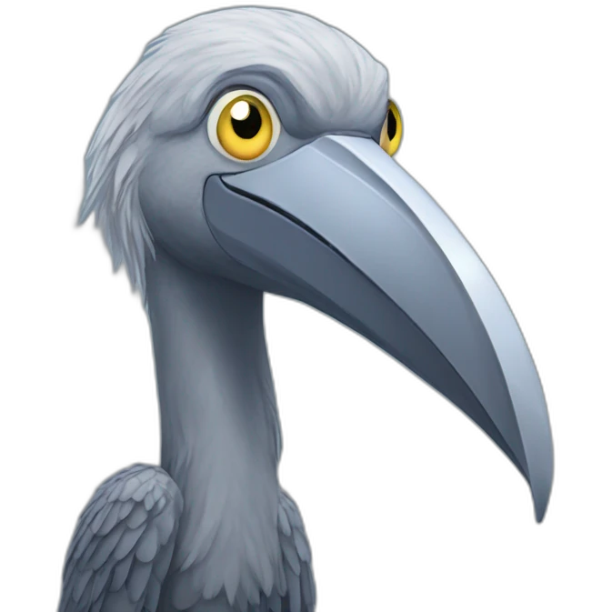 A shoebill at the club emoji