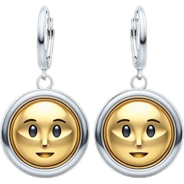 Ultra detailed, futuristic pair of gold, earrings emoji