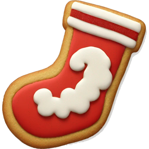 Christmas stocking cookie emoji