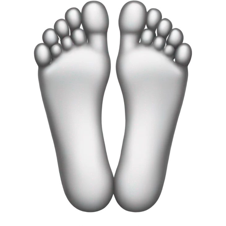 White foot with 4 toes  emoji