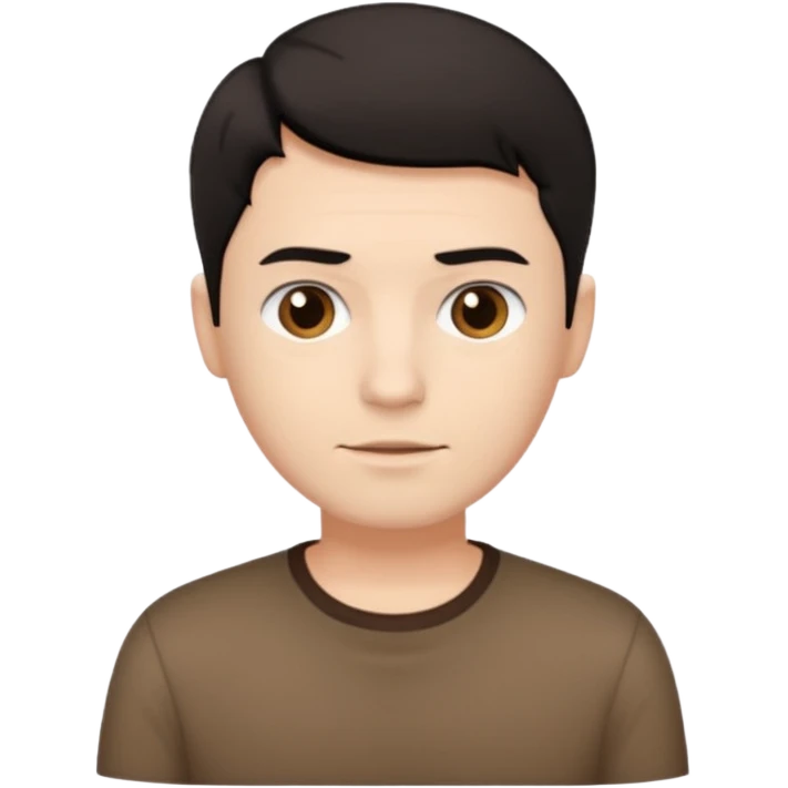 man white skin, wear brown shirt emoji