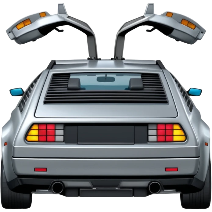Silver DMC 12 Delorean backshot emoji
