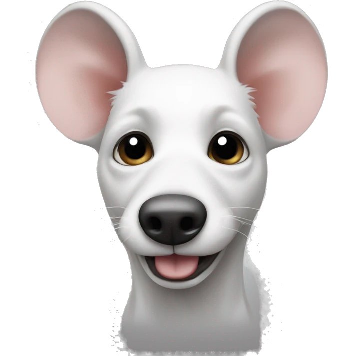 Black and white rat dog big ears emoji