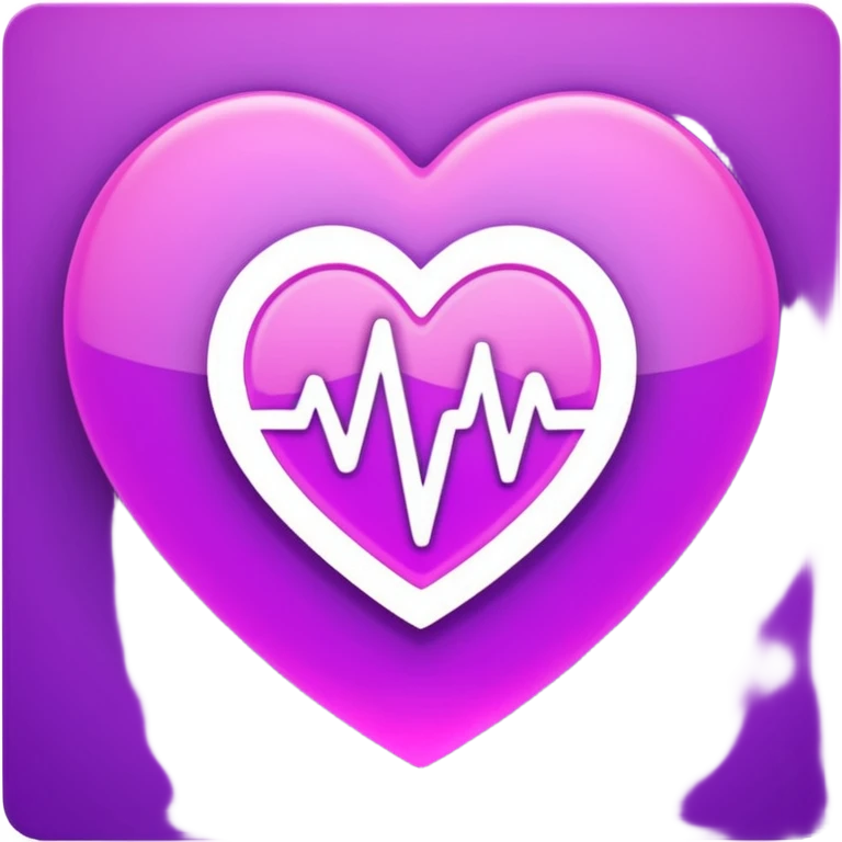 heart pules tech with the pules symbol in the middle, make the hart purle emoji