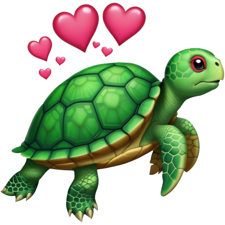 Turtle with hearts emoji