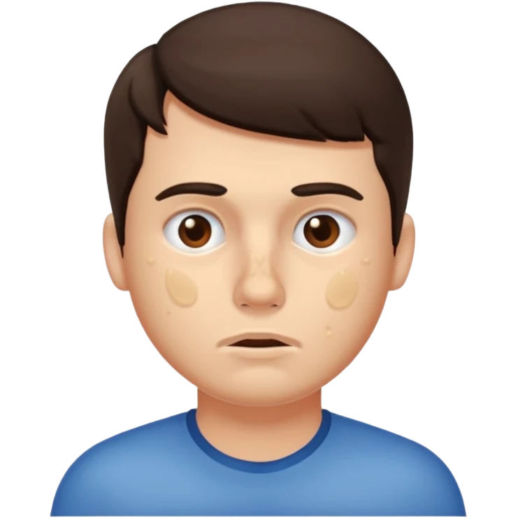 brunette man with lots of acne emoji