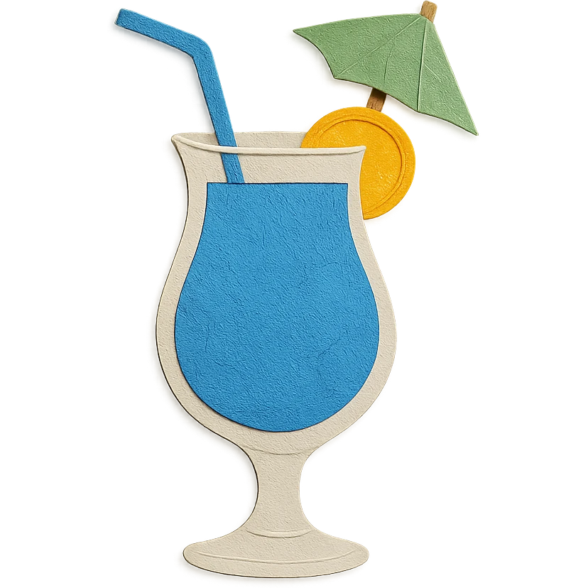blue curaçao tropical cocktail in a hurricane glass emoji