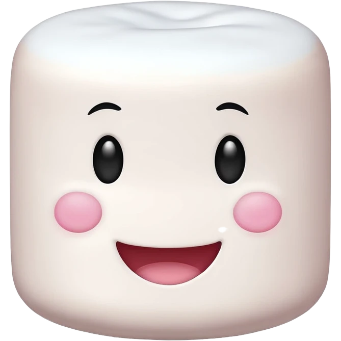 marshmallow head with a smiley face, white, simple emoji