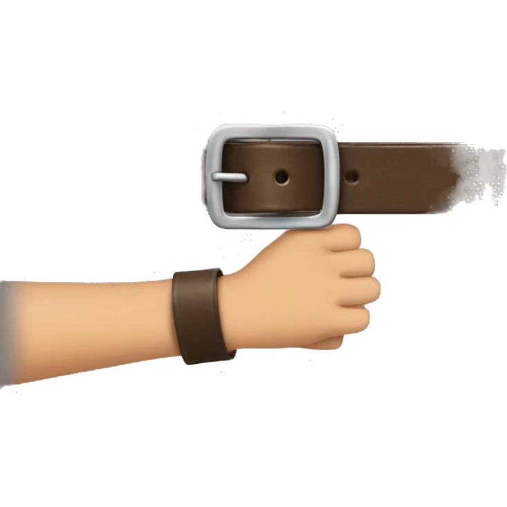 hand holding a belt emoji