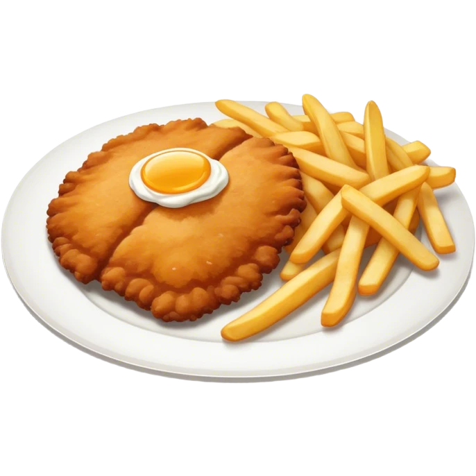 a tasty schnitzel with fries emoji