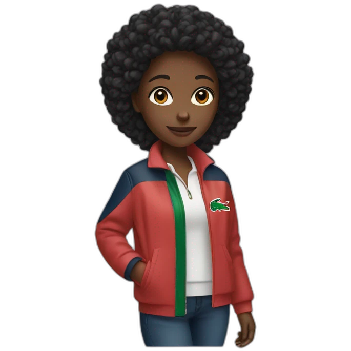 black girl with lacoste jacket emoji