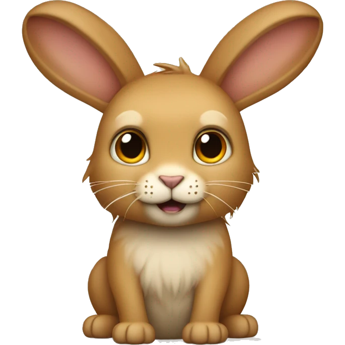Small tan rabbit with a lions mane and pointy ears emoji