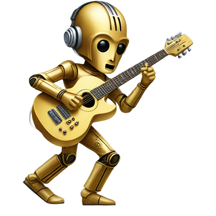 c3p0 playing electric race car guitar emoji