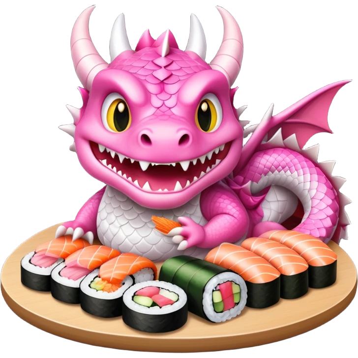 dragon eating sushi emoji