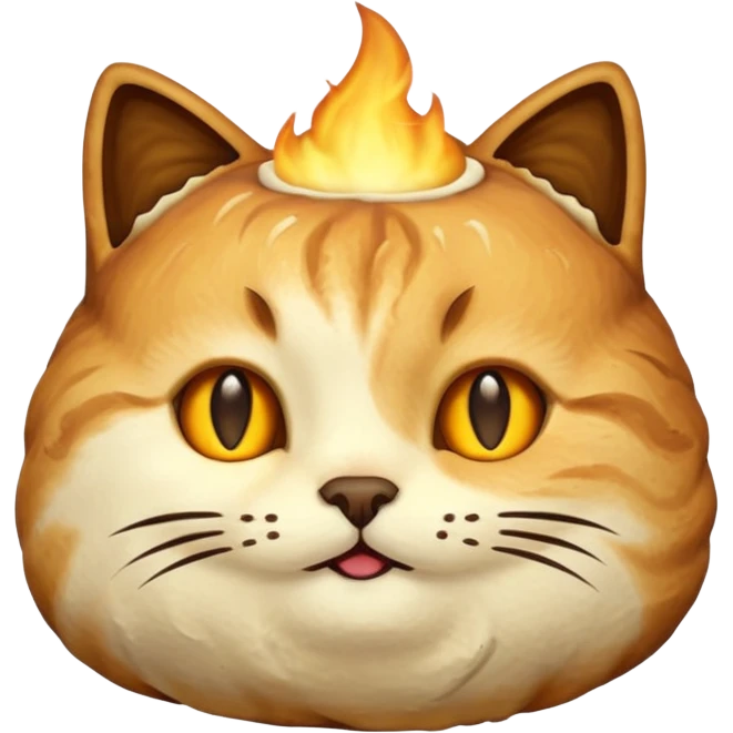 Cat shaped toasted marshmallow  emoji