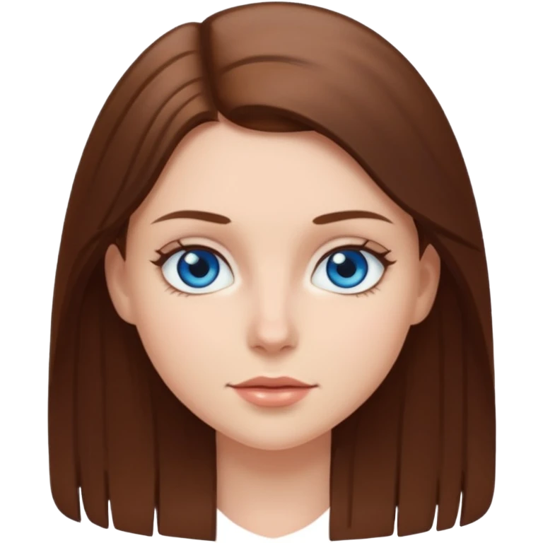 Straight brown hair white girl with blue eyes  emoji