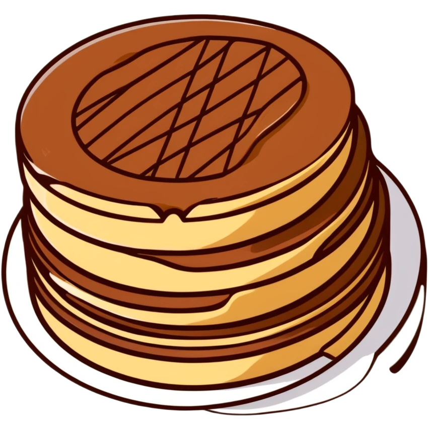 round chocolate wafer covered in chocolate with peanut butter cream filling emoji