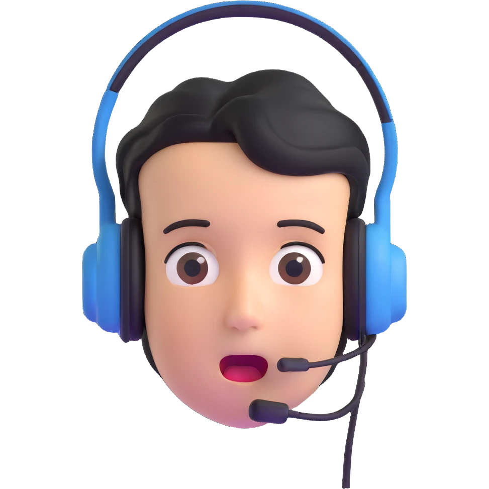IShowSpeed surprised face, headset on emoji