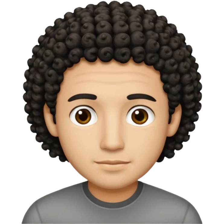 portrait of one Hispanic man, medium-light skin tone, short black salt and pepper curly hair, no wrinkles, no one else in the image emoji