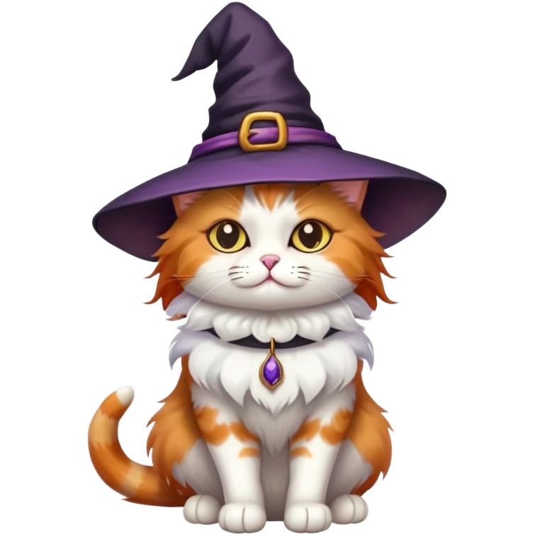 Cat with witch hat emoji