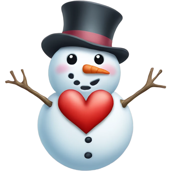 Snowman with a heart emoji