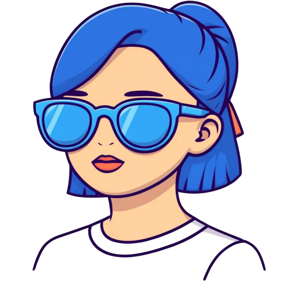 girl with blue sunglasses emoji