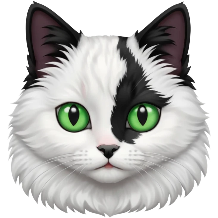 white, black mix cat emoji