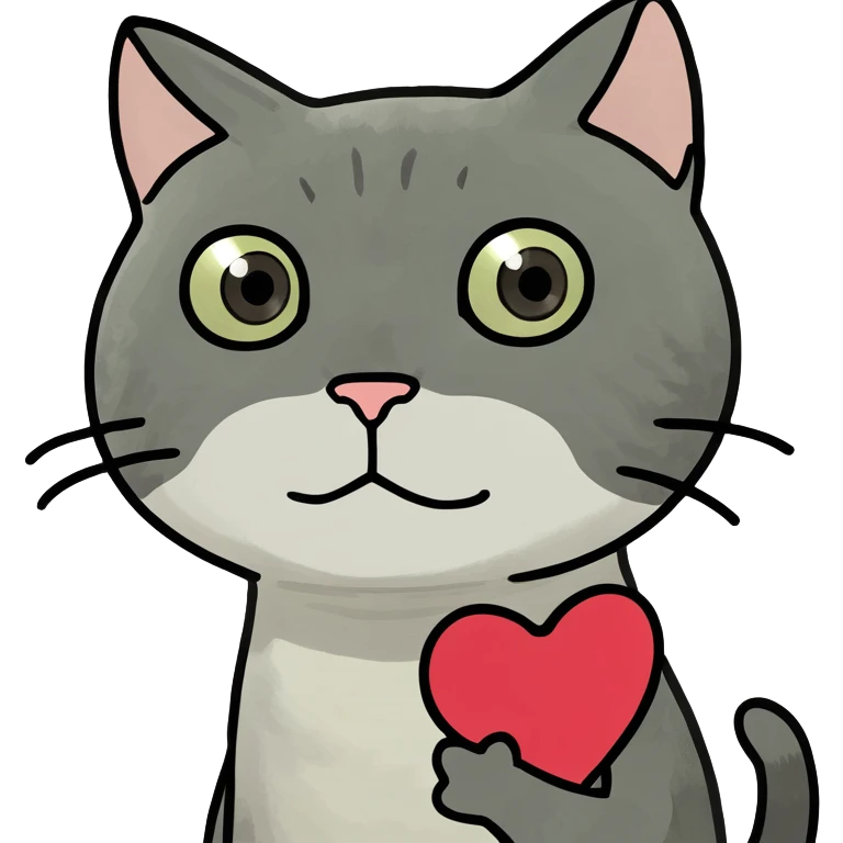 Cat with heart emoji