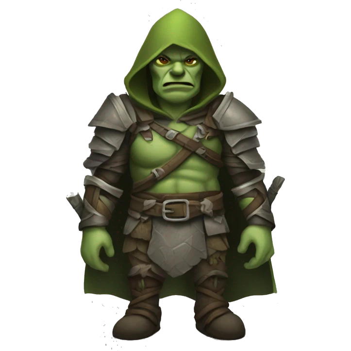 hooded orc armored with bow woman emoji