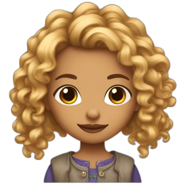 fille metisse cheveux bouclés en pleure emoji