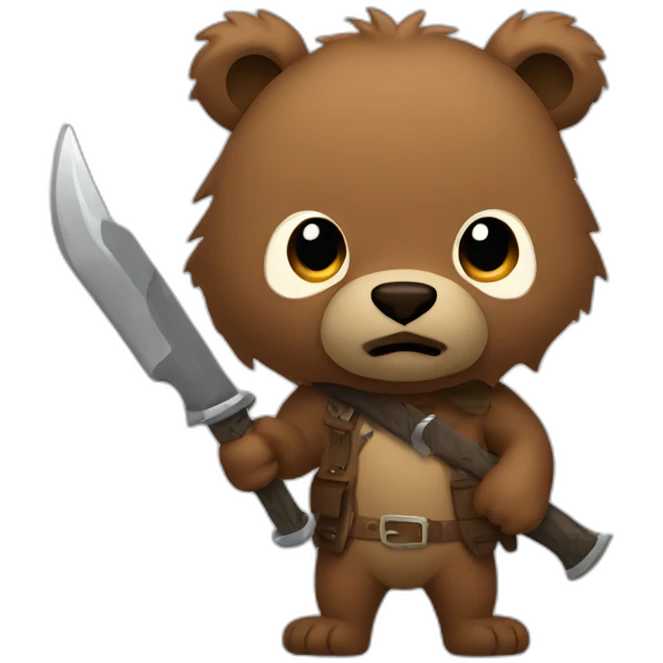 Grizzly using melee weapons emoji