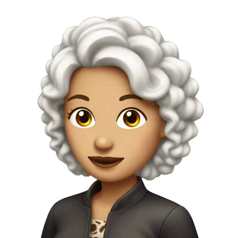 Mujer blanca con rizos cafe oscuro y corona  emoji