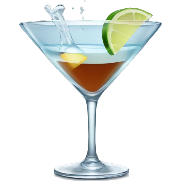 Clear liquid in martini glass  emoji