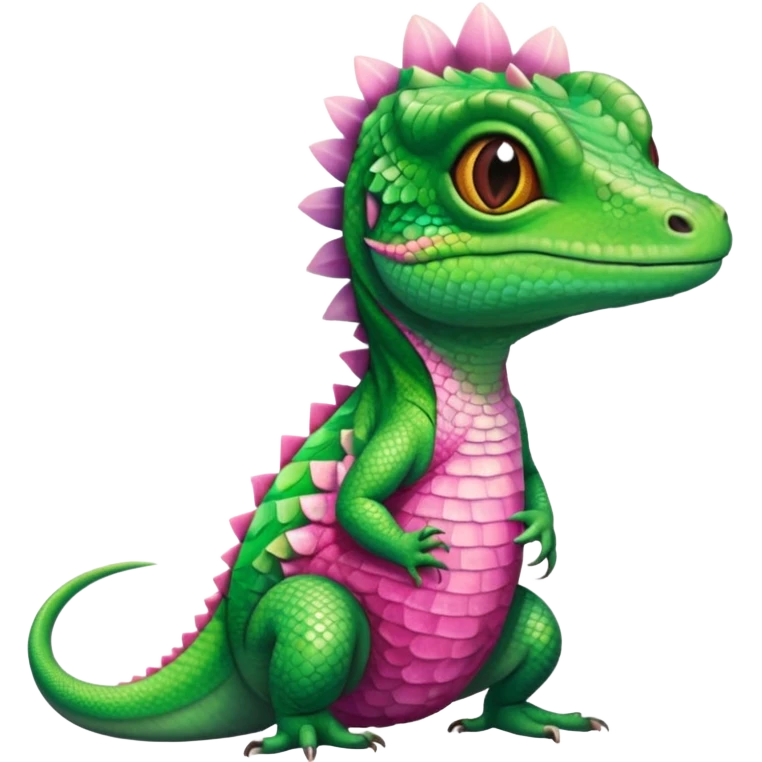 Lizard wearing a pink dress  emoji