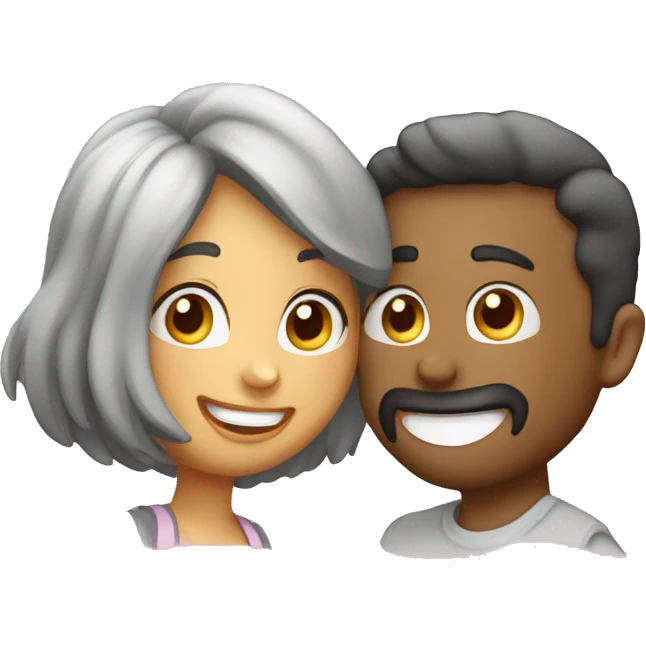 Casal beijando mensagem de bom dia  emoji