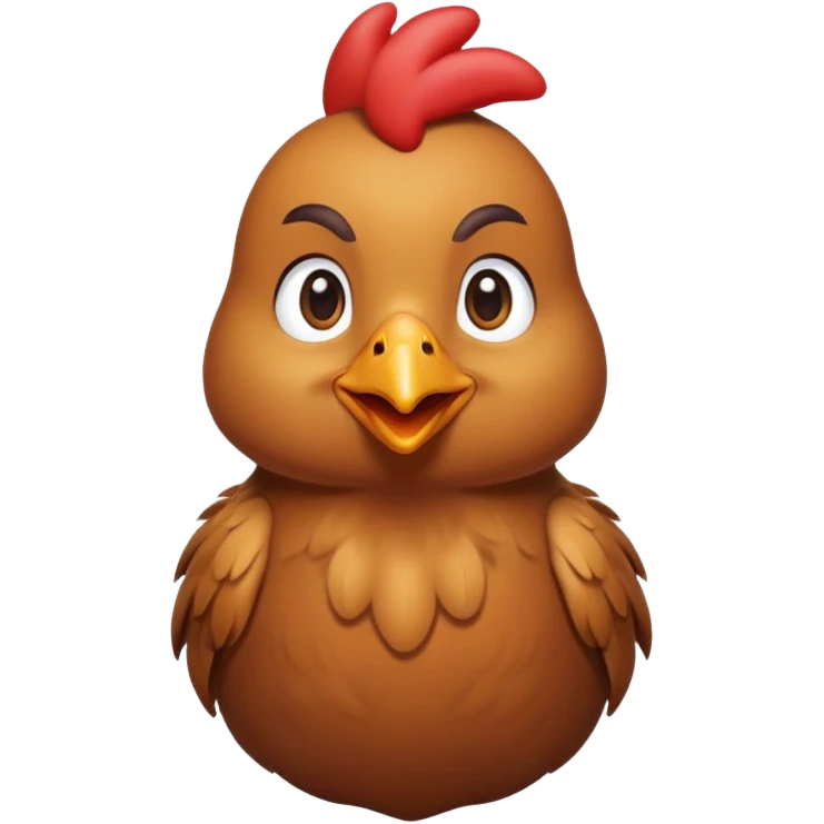 A chicken with a bob hairstyle emoji
